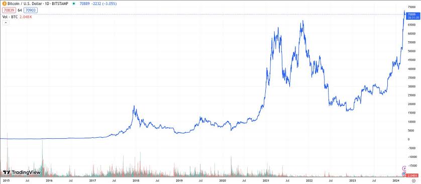 Bitcoin's Price History (Source: Investopedia)